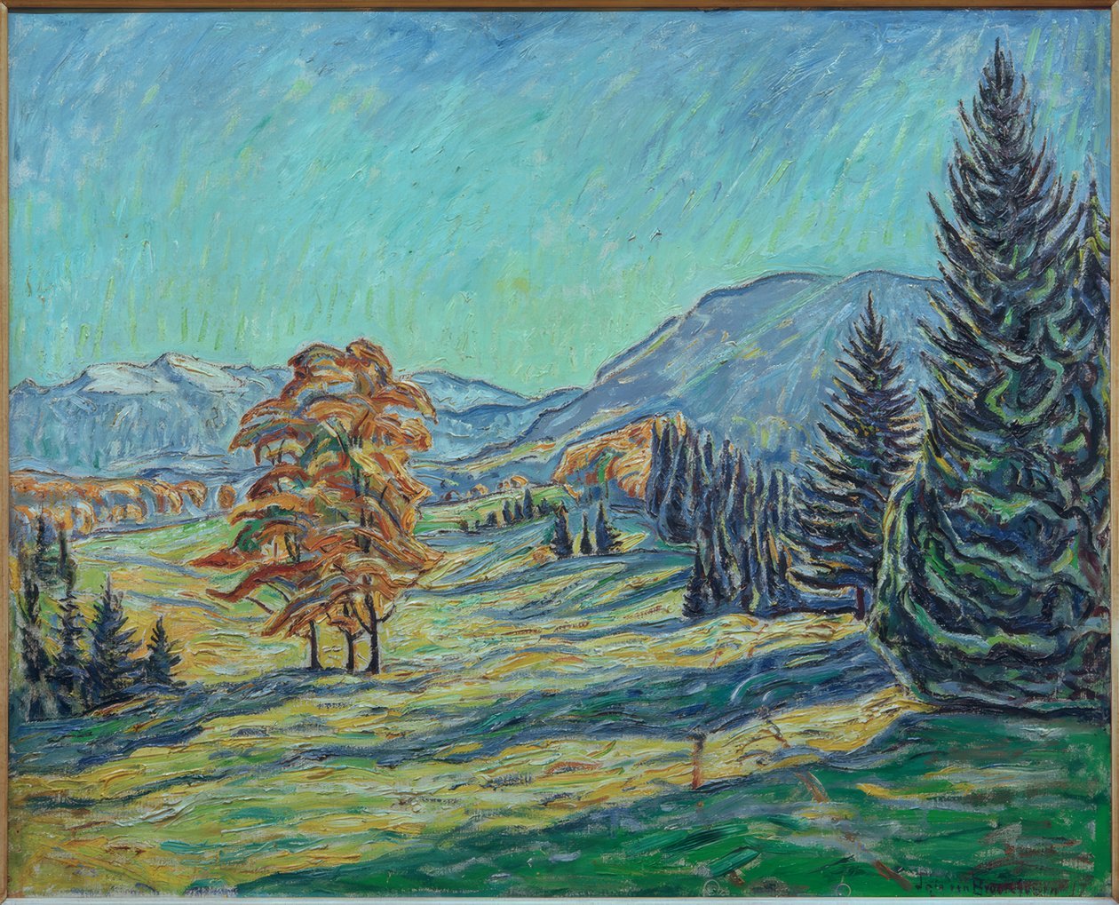 Höstens bergslandskap av Theo von Brockhusen