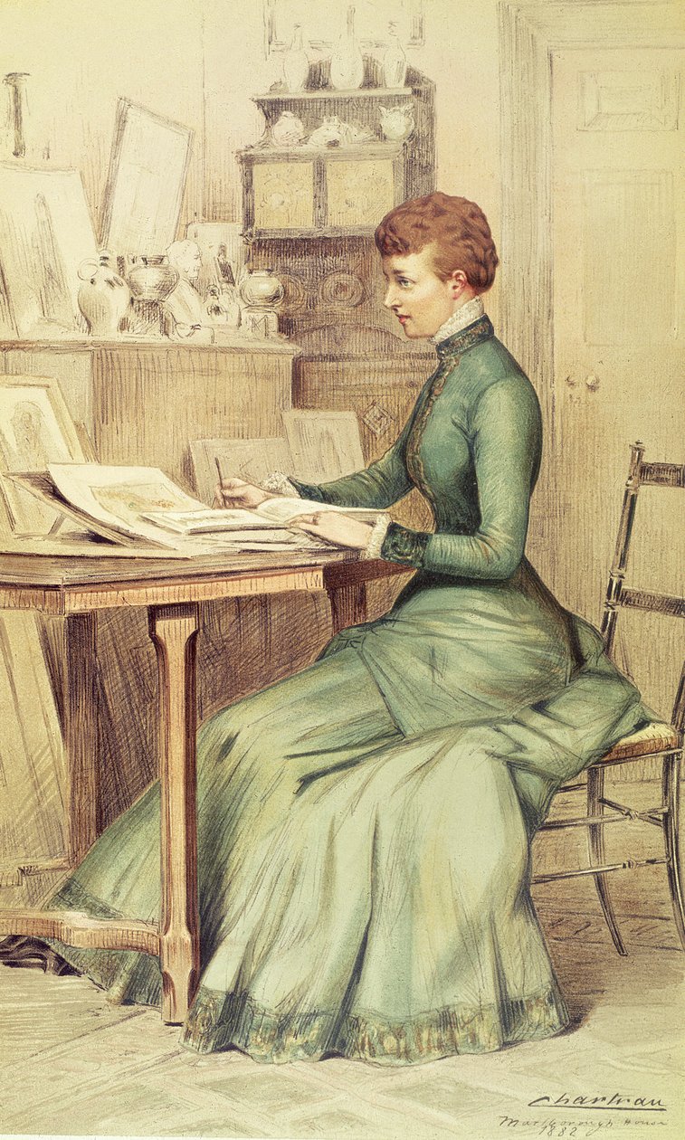 HKH Prinsessan av Wales (senare drottning Alexandra) i Marlborough House, från Vanity Fair, 1882 av Theobald Chartran