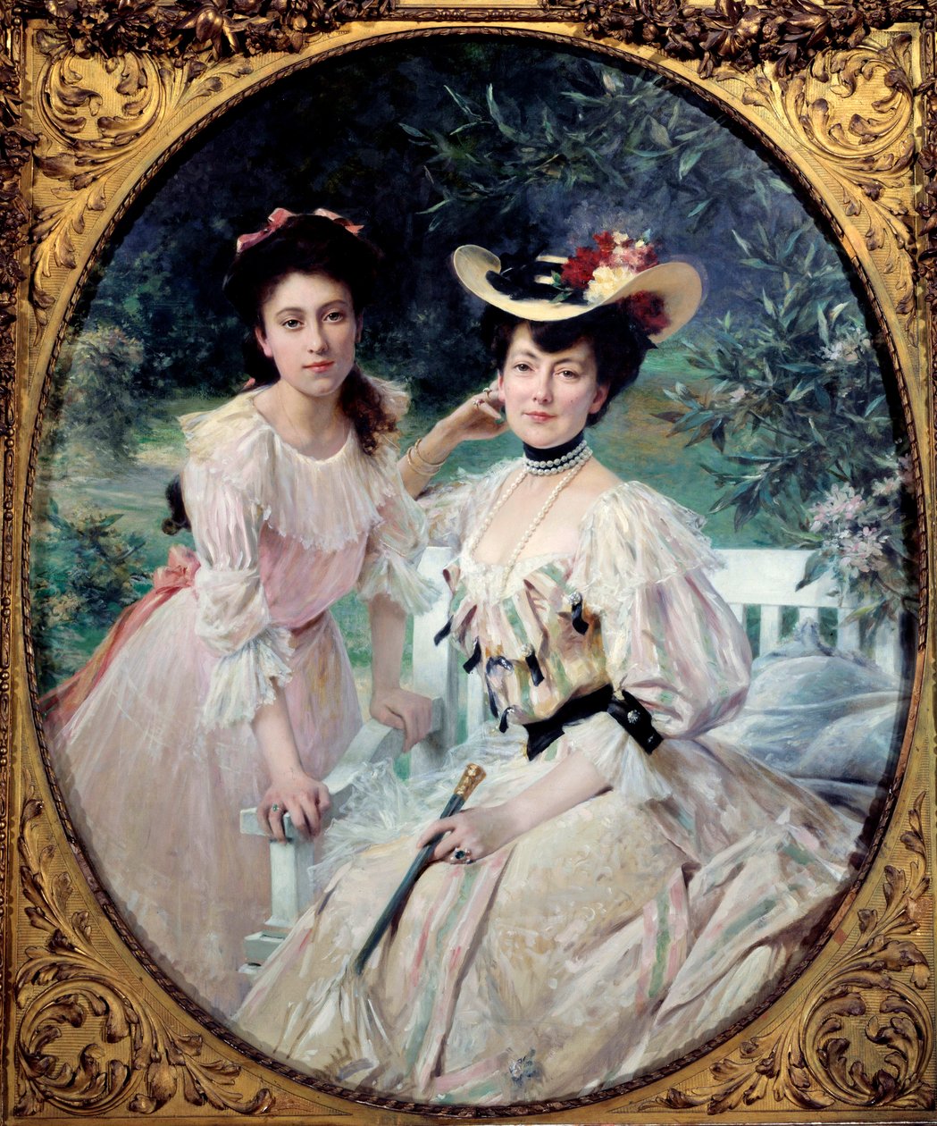 Porträtt av Madame Collas och hennes dotter Målning av Theobald Chartran (1849-1907) 1903 Sön. 1,63x1,3 m Paris, musee d