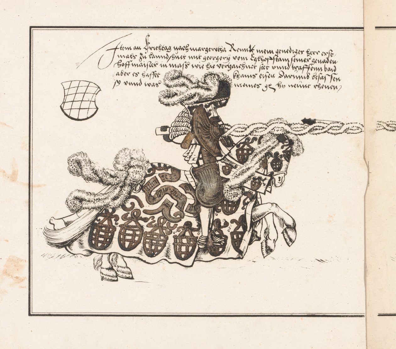 Boka om turneringar: Jouster Facing Right av Theobald Senefelder