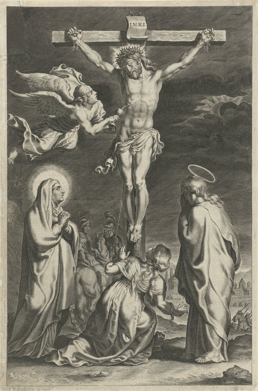 Kristus på korset Scener från Gamla och Nya testamentet (serietitel) Breviarium romanum (serietitel) av Theodoor Galle (possibly)