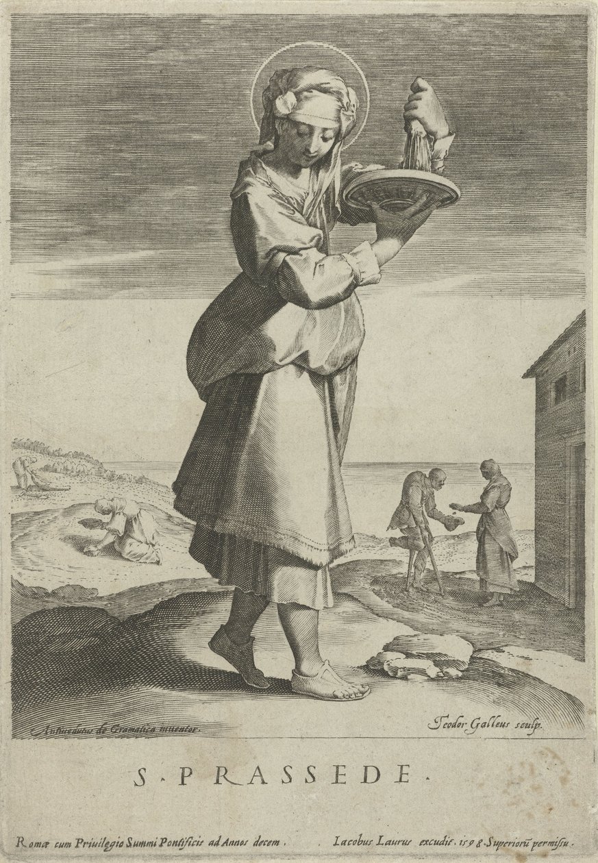 Heilige Praxedis S. Prassede (titel på objekt) av Theodoor Galle
