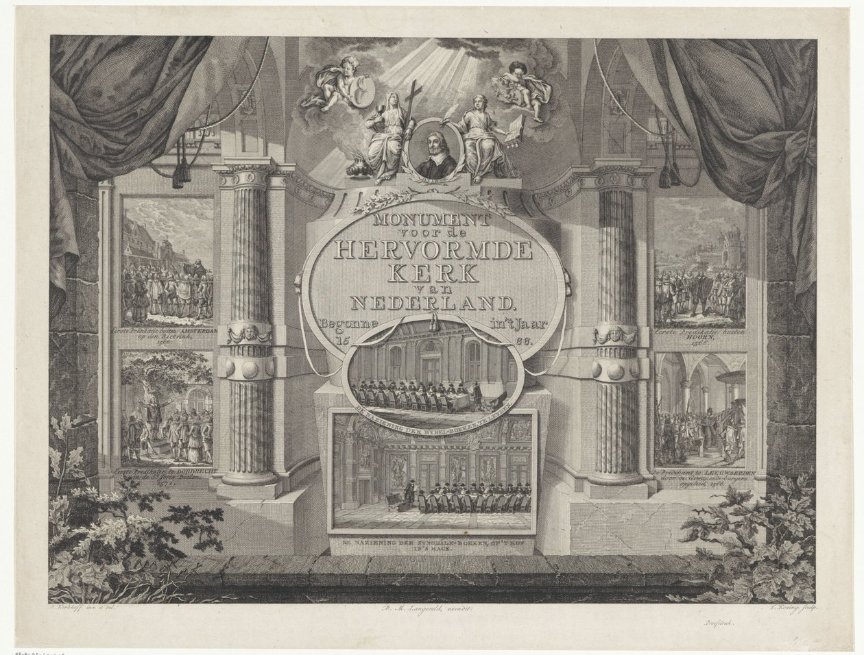 Monument till den reformerade kyrkan i Nederländerna, från 1566 Monument till den reformerade kyrkan i Nederländerna. Började år 1566 (titel på objekt) av Theodoor Koning