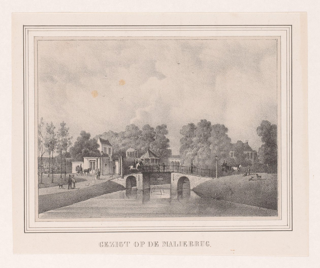 Malie-bron i Utrecht Utsikt över Maliebron (titel på objekt) av Theodoor Soeterik (possibly)