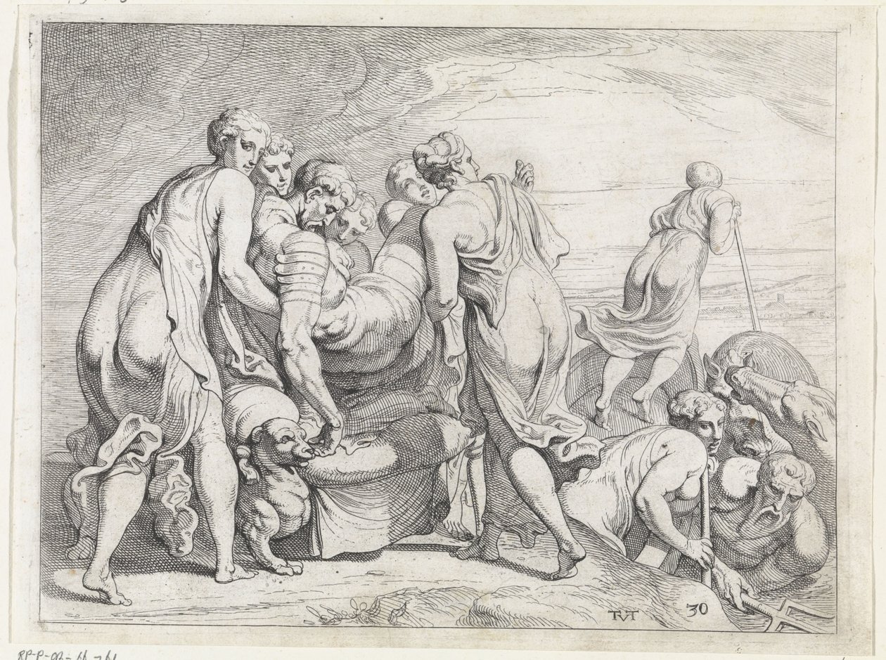 Faiaken tar med den sovande Odysseus till Ithaka The Labours of Odysseus (serietitel) av Theodoor van Thulden