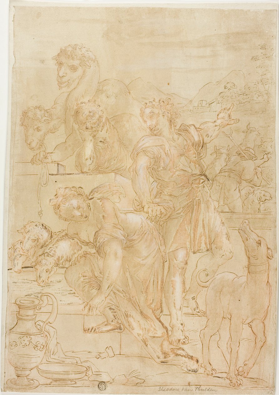 Isaac och Rebecca vid Well av Theodoor van Thulden