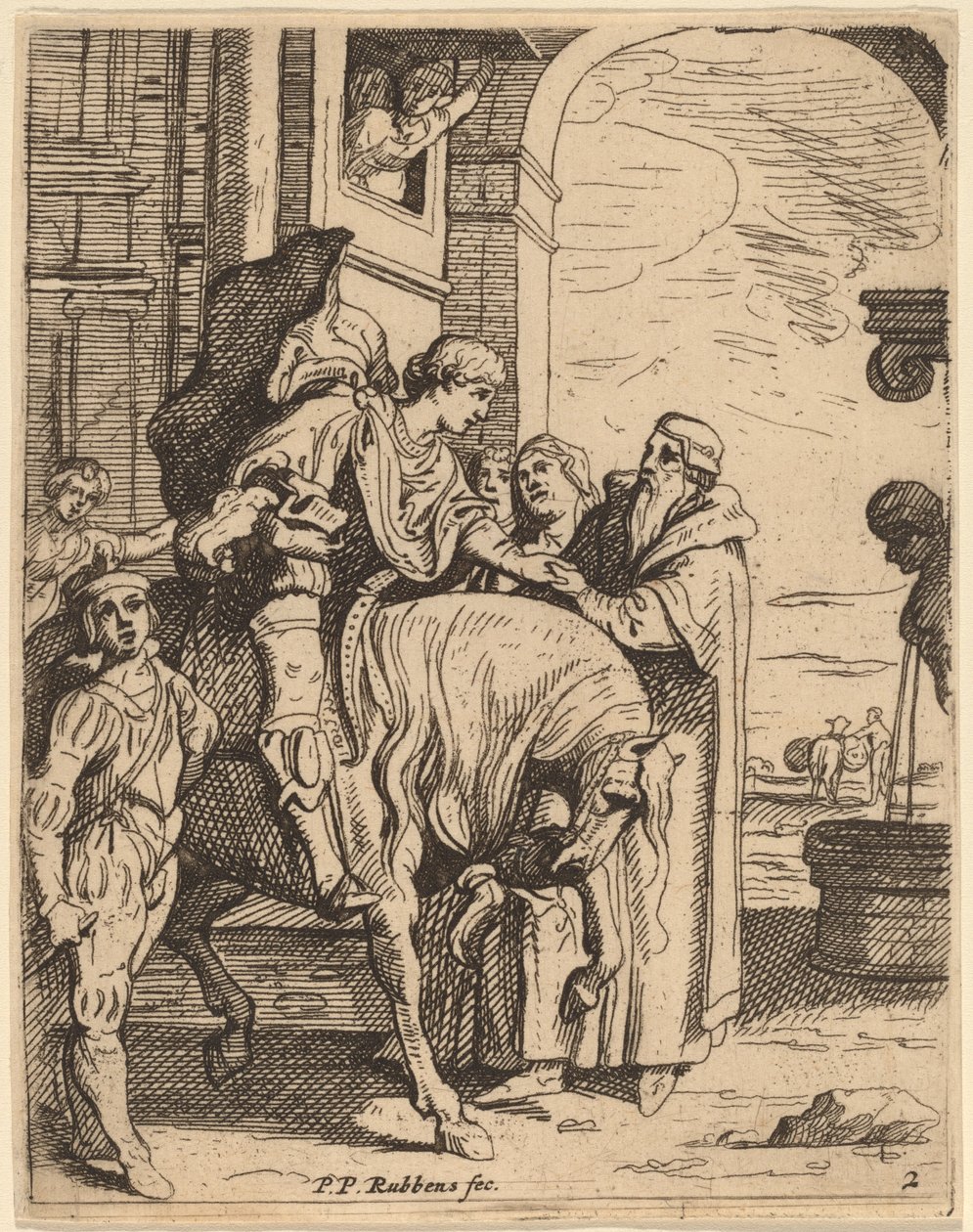 Den förlorade sonen tar farväl av sin far av Theodoor van Thulden after Sir Peter Paul Rubens