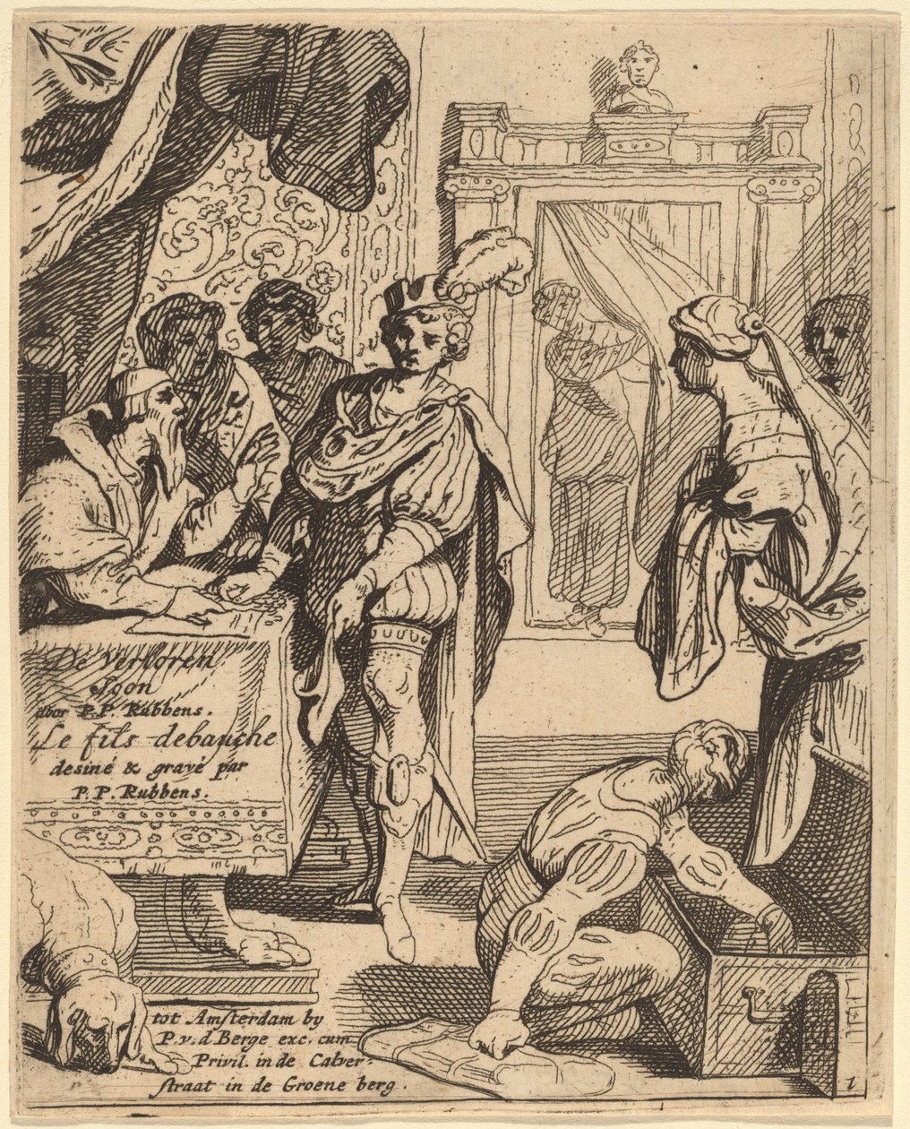 Den förlorade sonen tar emot sitt arv av Theodoor van Thulden after Sir Peter Paul Rubens