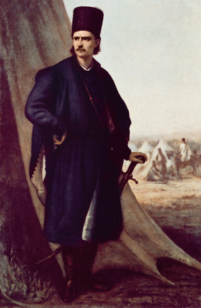 Porträtt av Tudor (Theodor) Vladimirescu av Theodor Aman