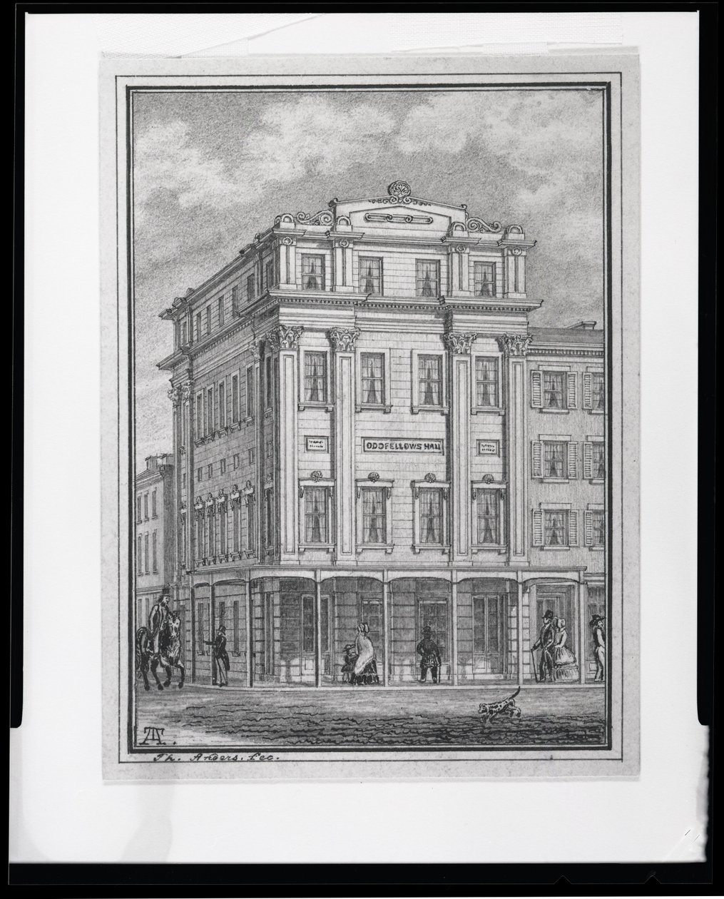 Odd Fellows Hall, located at the corner of 4th and Locust Streets av Theodor Anders