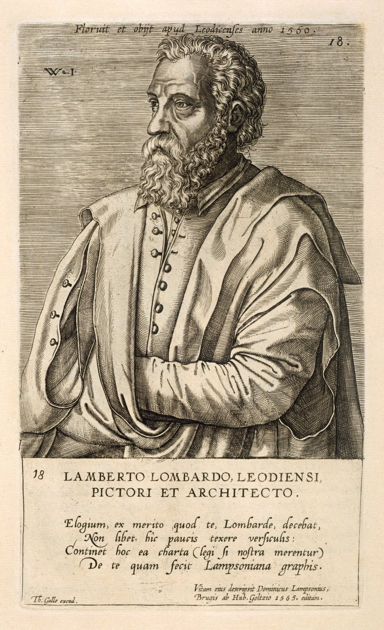 Porträtt av Lambert Lombard av Theodor Galle