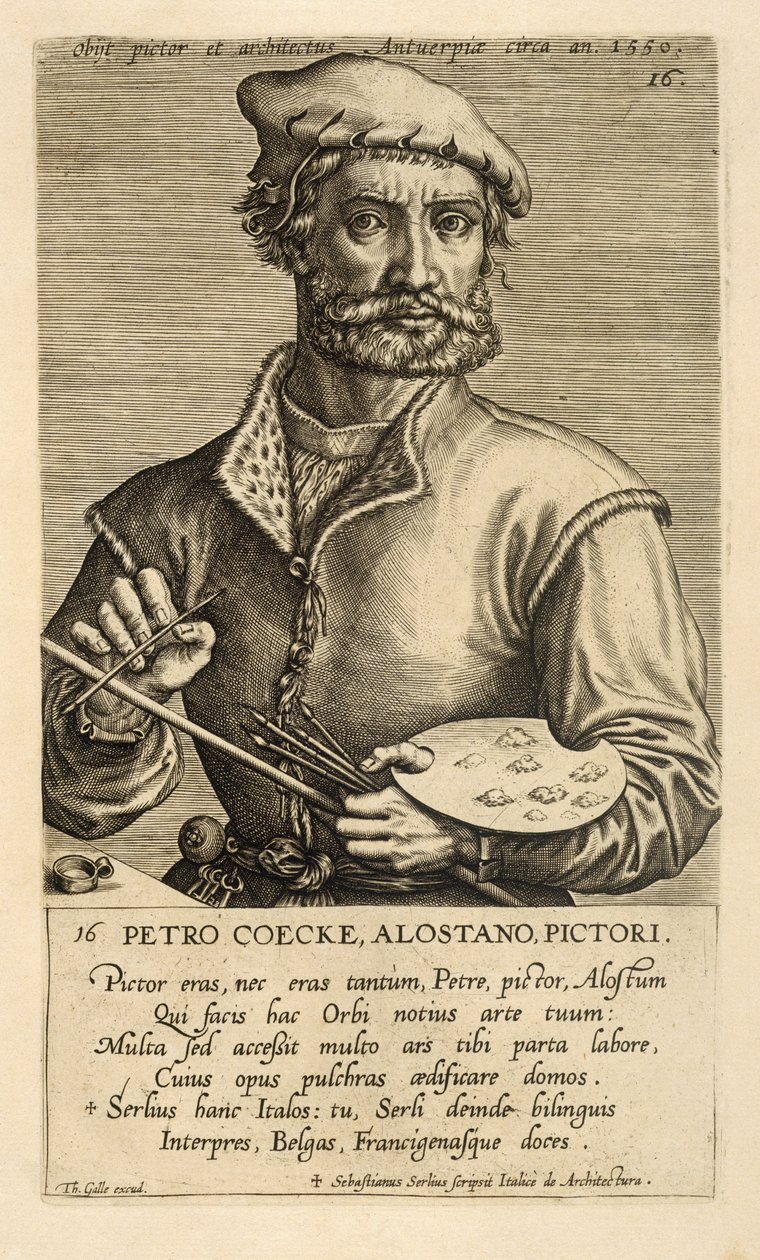 Porträtt av Pieter Coecke van Aelst den äldre av Theodor Galle