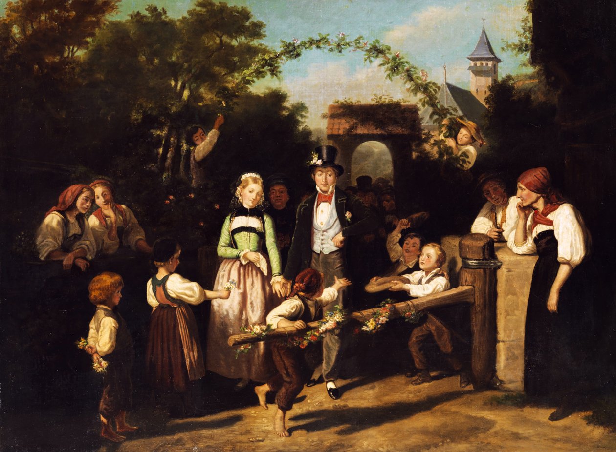 Empfang des Hochzeitpaares av Theodor Schüz