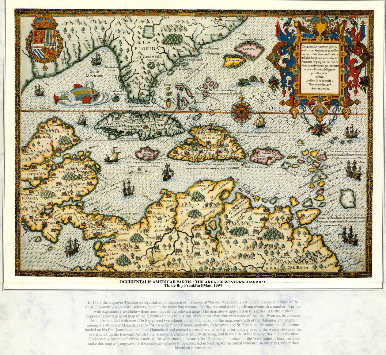 Konsult- och offentligt objektglas vars information undersöktes från en bok och / eller granskningskopia som finns i bibliografiska och kartografiska fonder av Theodore de Bry