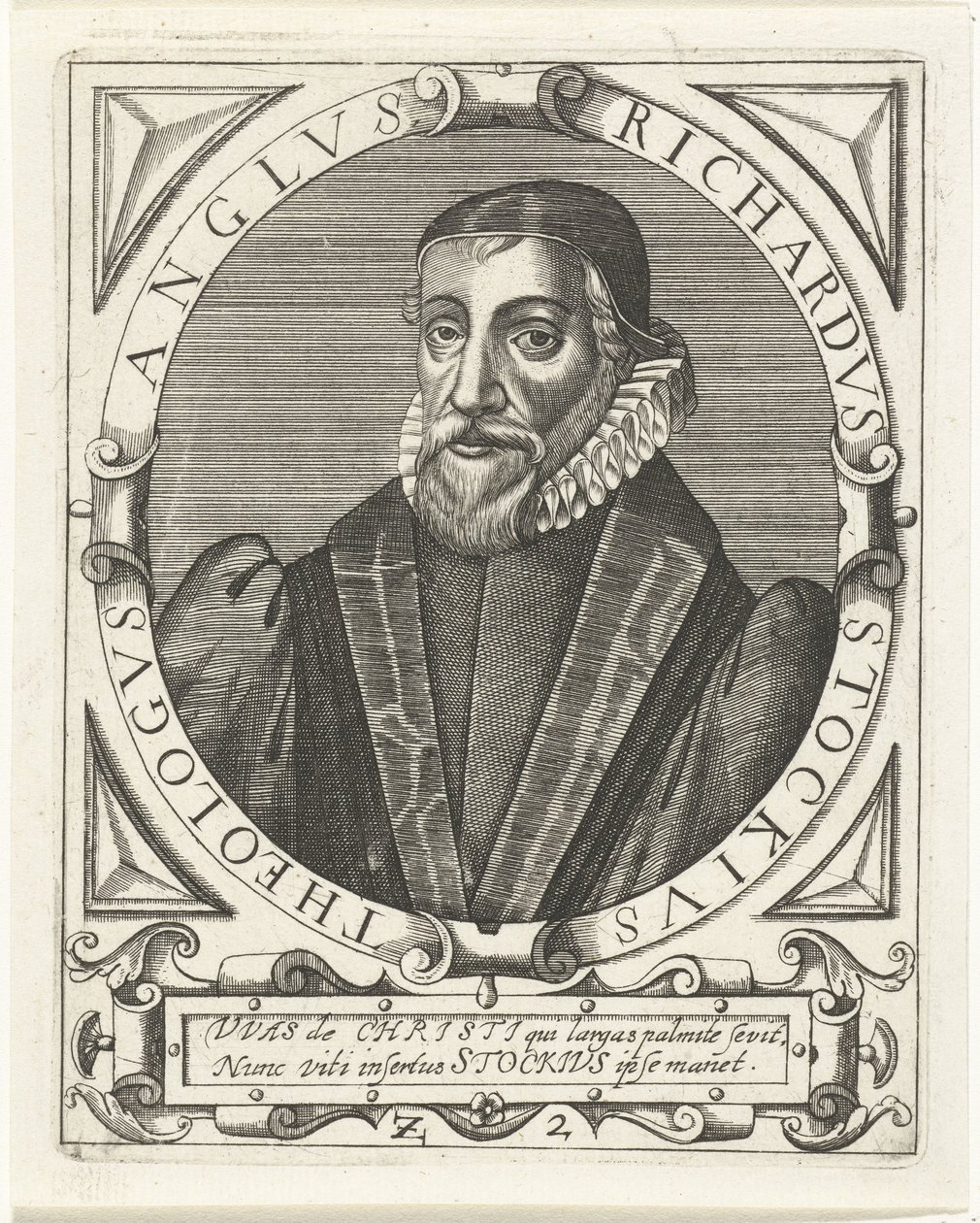 Porträtt av Richard Stock av Theodore de Bry
