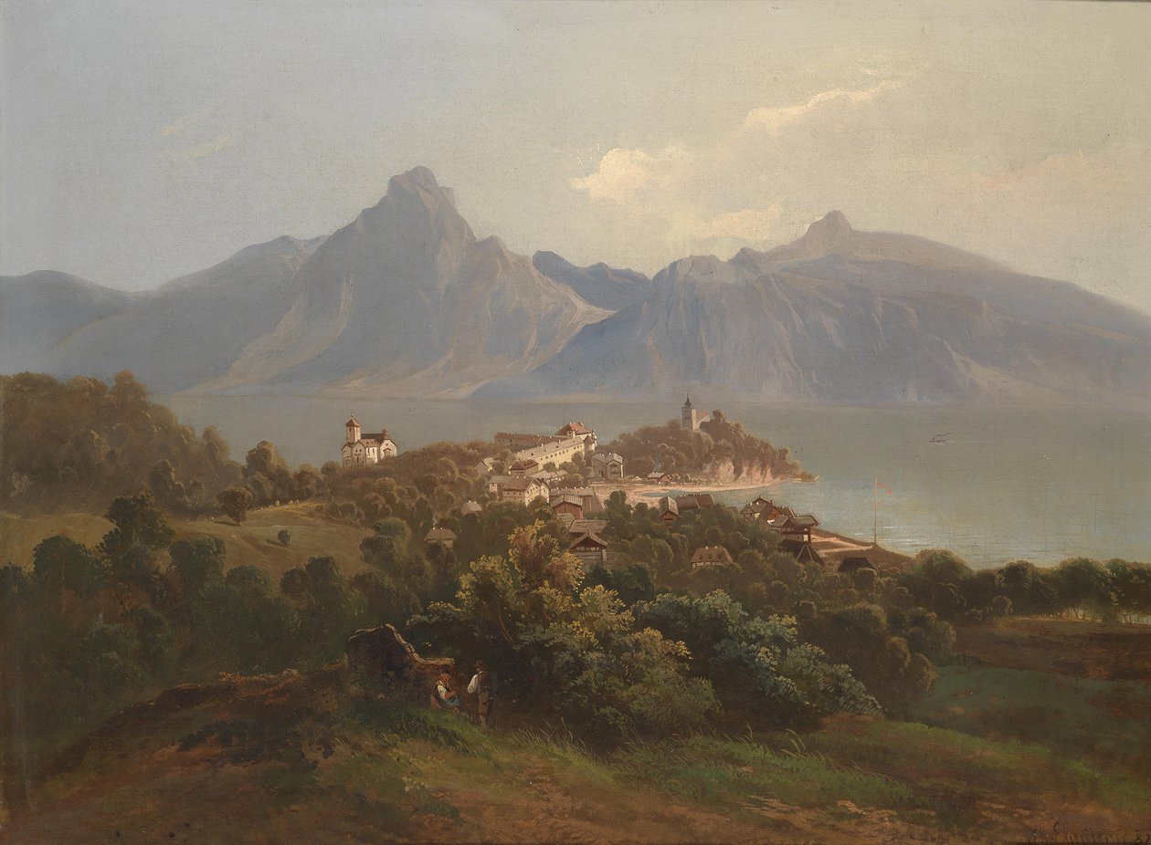 Utsikt över Traunkirchen av Theodor von Ehrmanns  