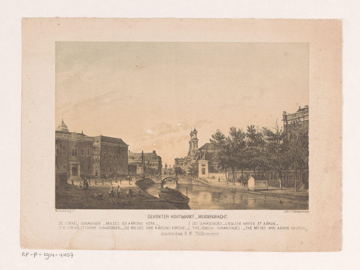 Deventer Houtmarkt och Muidergracht i Amsterdam Deventer Houtmarkt Muidergracht (titel på objekt) av Theodor Brüggemann