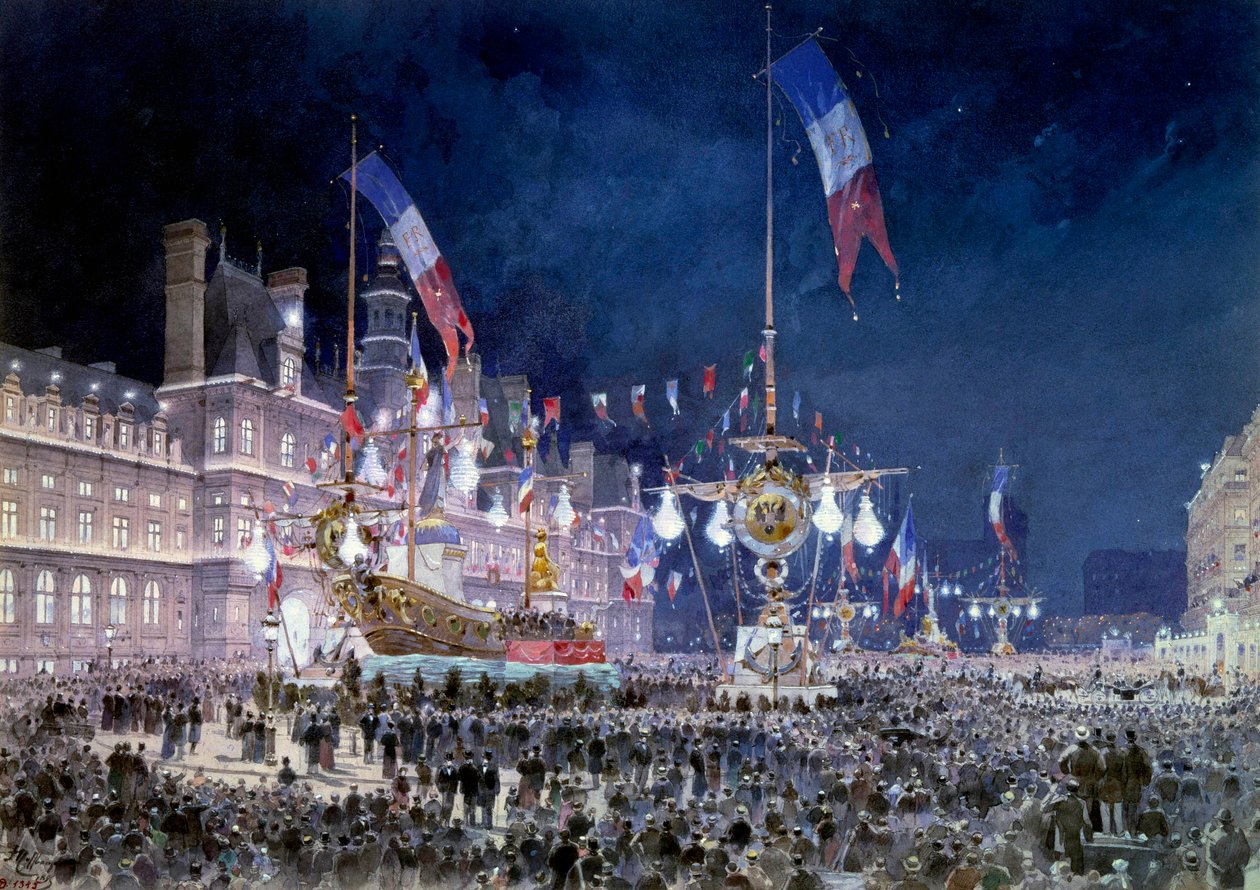 Mottagning i Paris stadshus av den ryska flygeln Målning av Theodore Joseph Hubert dit Fedor Hoffbauer (1839-1922) 1893. Paris, Musee Carnavalet av Theodor Josef Hubert Hoffbauer