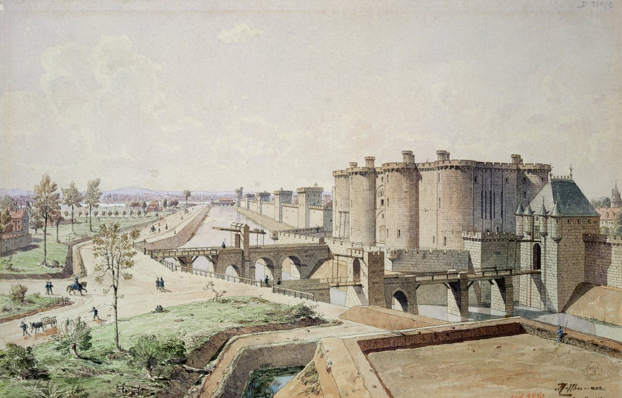 Bastiljen 1420 (penna och bläck och wc på papper) av Theodor Josef Hubert Hoffbauer