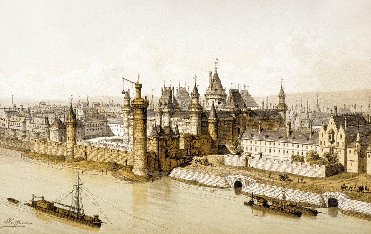 Louvren på 1500-talet, ca 1880 (illustration) av Theodor Josef Hubert Hoffbauer