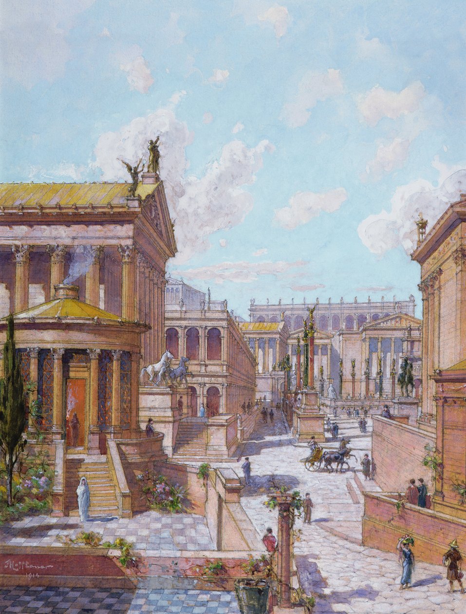 Antikens romerska forum, 1914 av Theodor Josef Hubert Hoffbauer