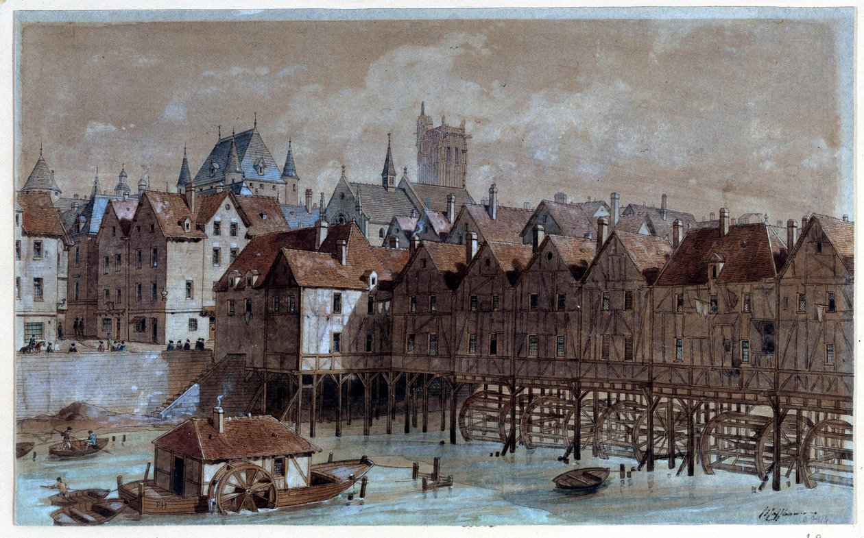 Utsikt över Meuniers-bron av Theodor Josef Hubert Hoffbauer