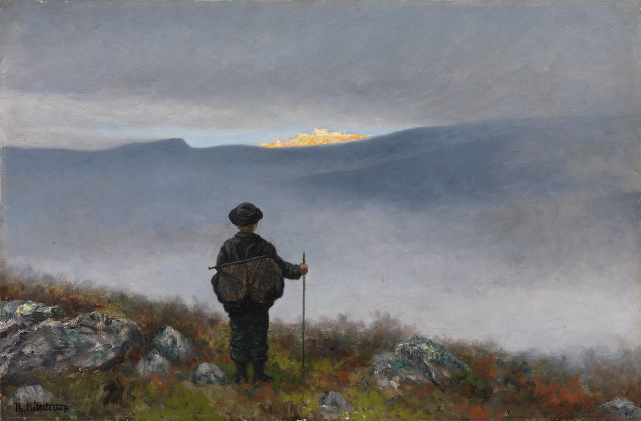 Långt, långt borta skimrade Soria Moria-palatset som guld av Theodor Kittelsen