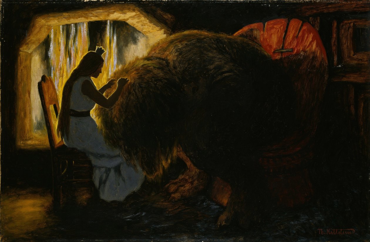 Prinsessan plockar löss från trollet av Theodor Kittelsen