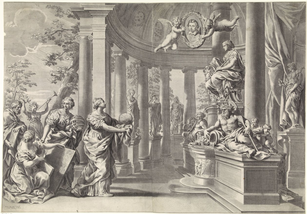Allegorisk representation: visdomens tempel (Sapienta) av Theodor Matham