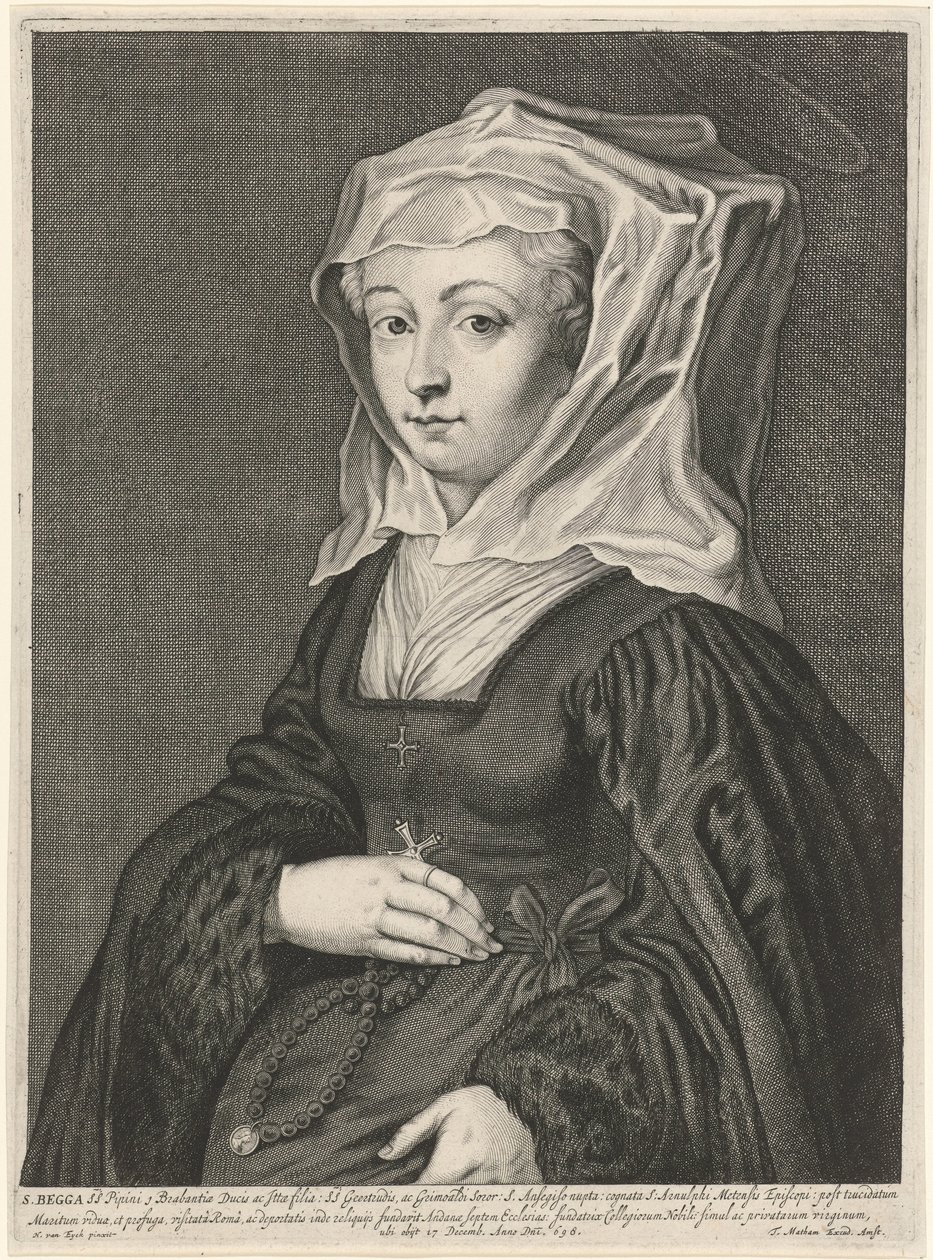 Heliga Begga av Andenne av Theodor Matham