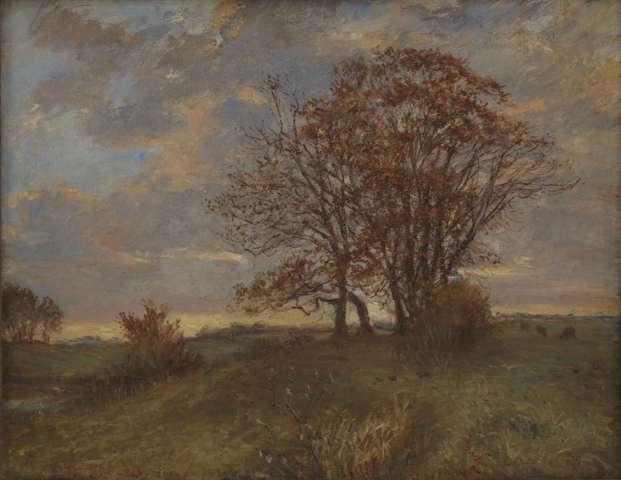 Ett landskap nära Borup, Själland. Kväll av Theodor Philipsen