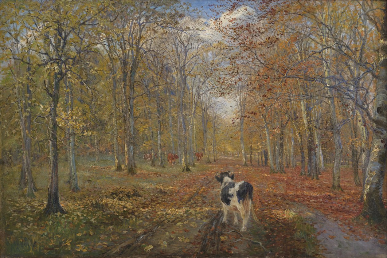 En väg i Dyrehaven. Falla av Theodor Philipsen