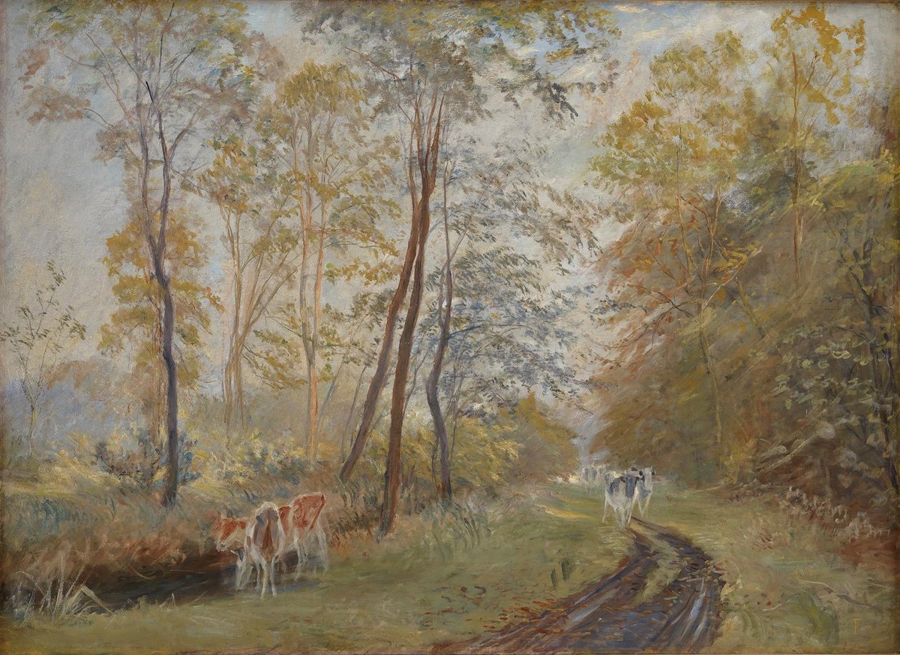 Sorteån nära Mejlgaard Herrgård, Jylland av Theodor Philipsen