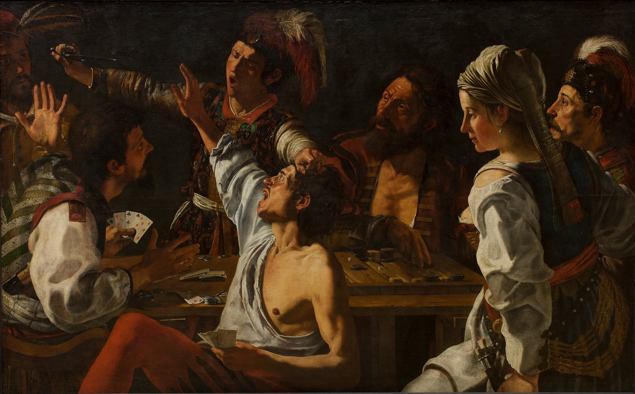 Kort- och backgammonspelare. Slåss om kort, c. 1620-30 (olja på duk) av Theodor Rombouts