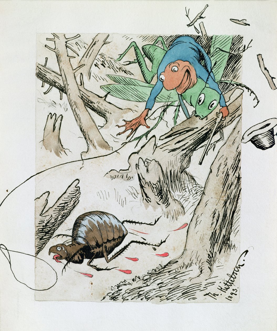 Loppjakt i urskogen av Theodor Kittelsen
