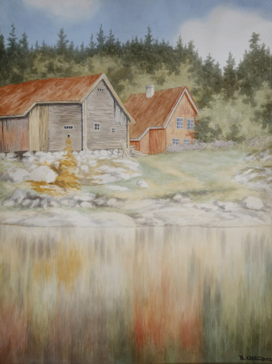 Från Gopledal i Farris (akvarell på papper) av Theodor Kittelsen