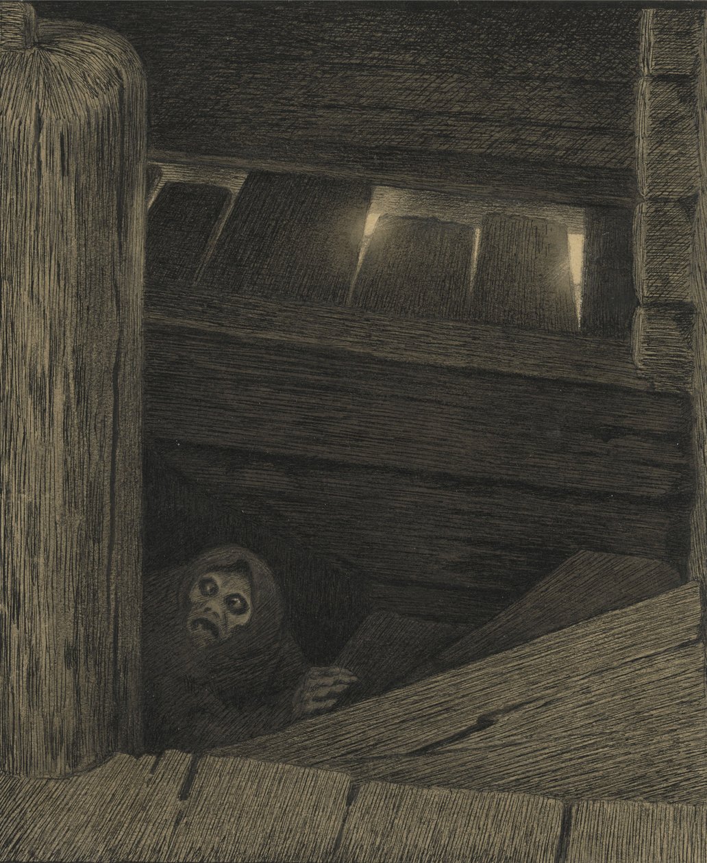 Pesta på trappan av Theodor Kittelsen