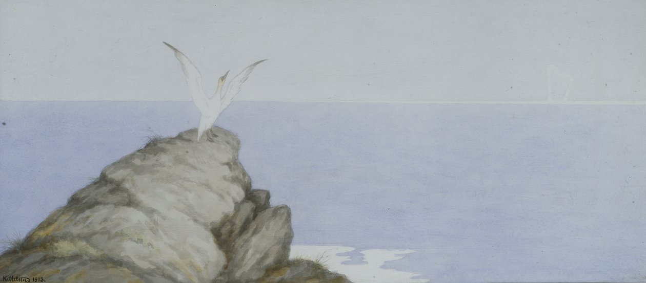 Seabird (akvarell på papper) av Theodor Kittelsen