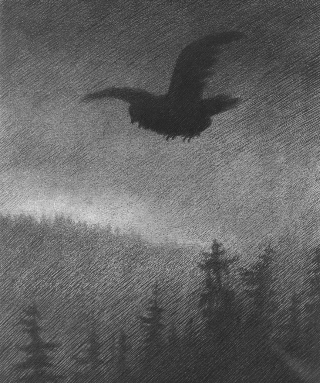 Digerdöden (teckning) av Theodor Severin Kittelsen