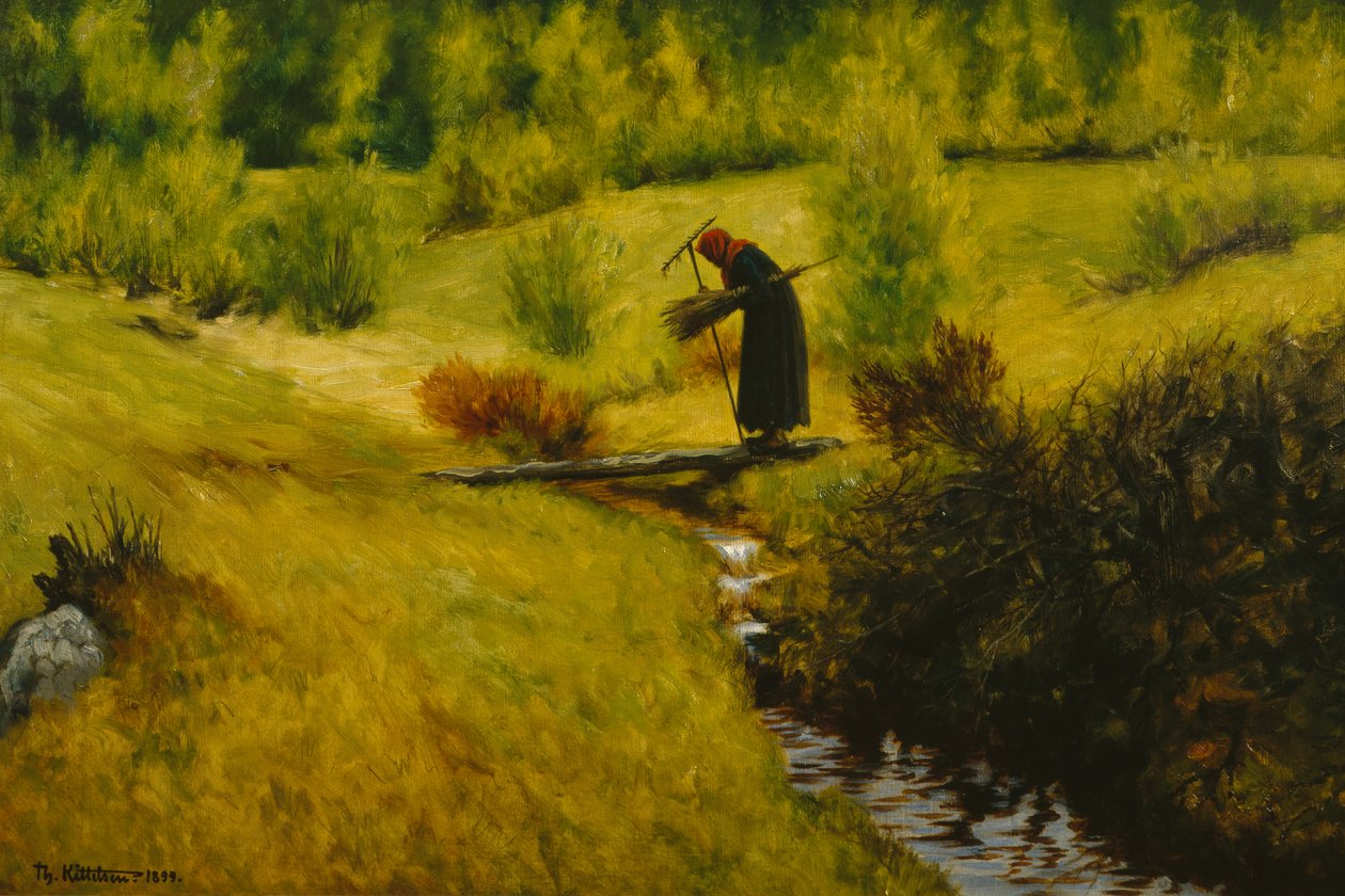 Gumman (frun) vid bäcken av Theodor Kittelsen