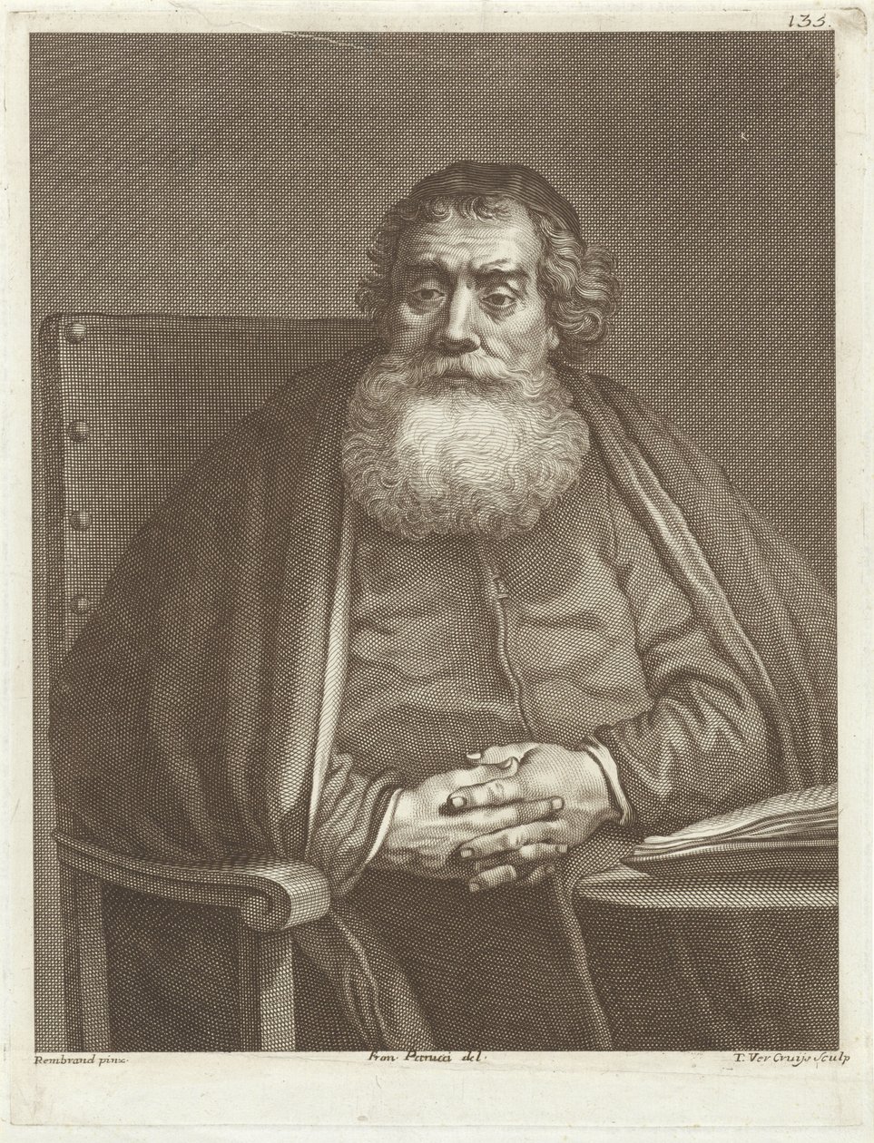 Sittande man med skägg av Theodor Vercruys