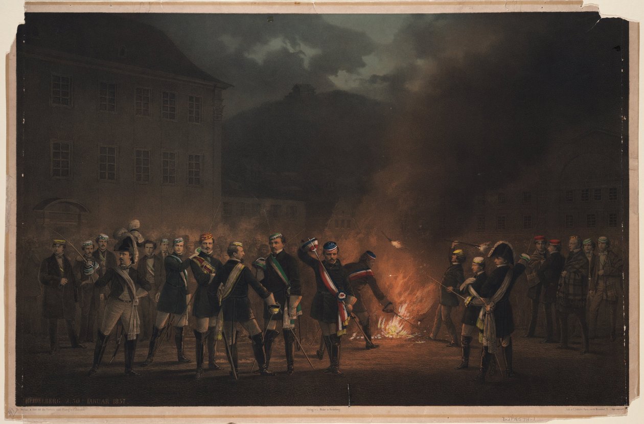 Fackeltåg i Heidelberg den 30 januari 1857, 1857 av Theodor Verhas