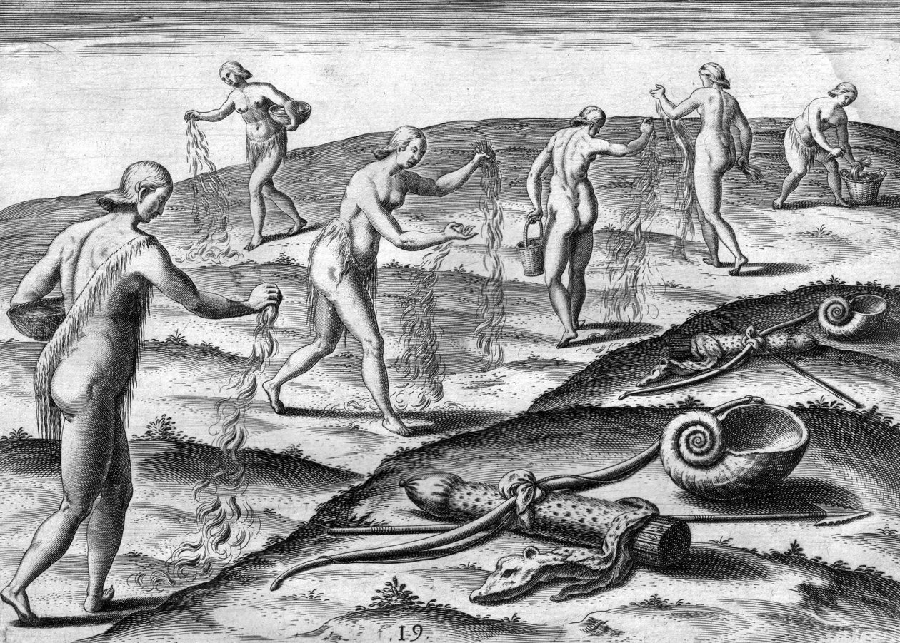Ceremoni med kvinnor från Potano-stammen av Theodor de Bry