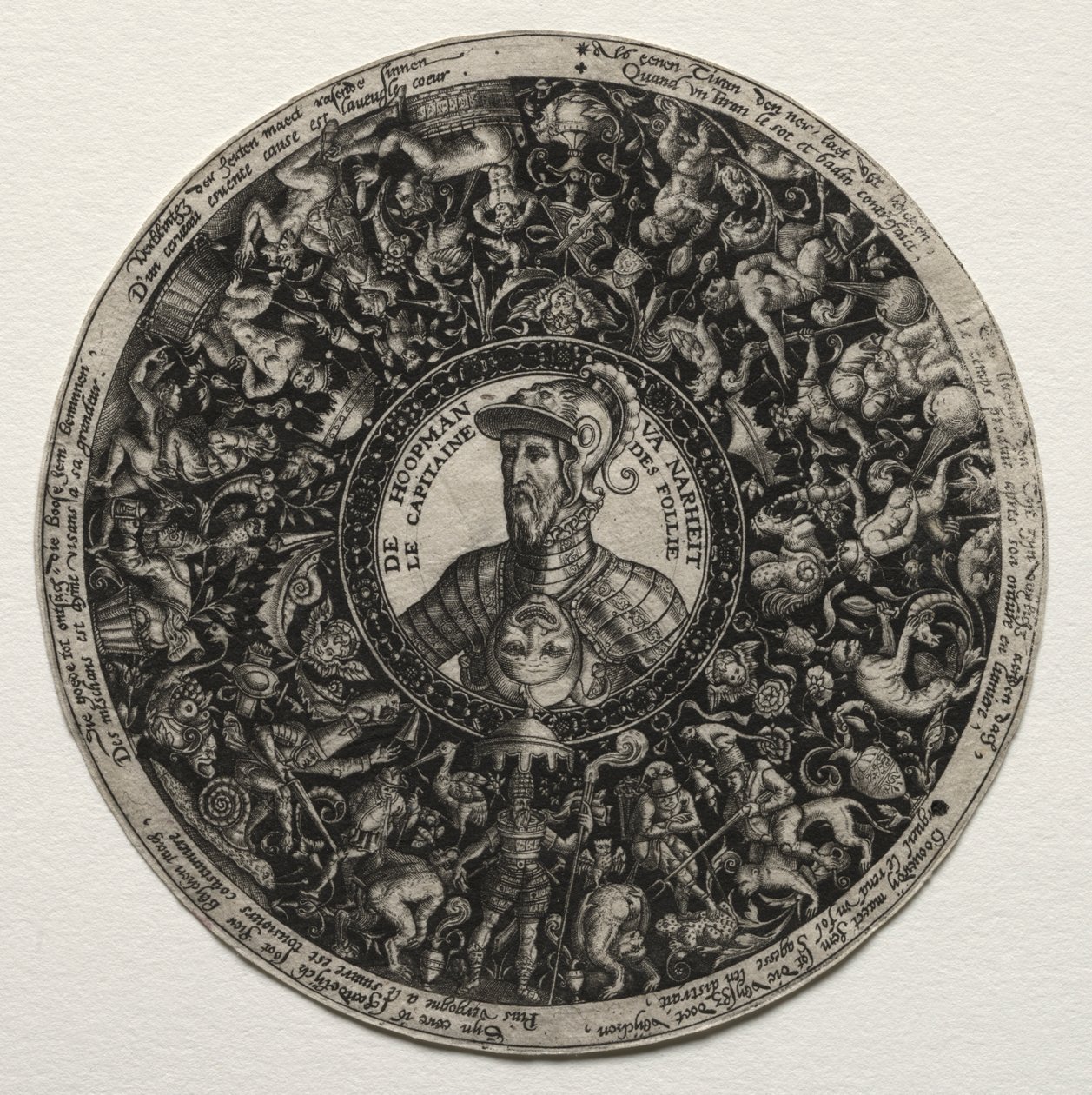 Design för ett fat med medaljonger av Theodor de Bry