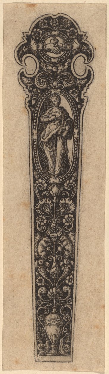 Prydnad för knivhandtag av Theodor de Bry