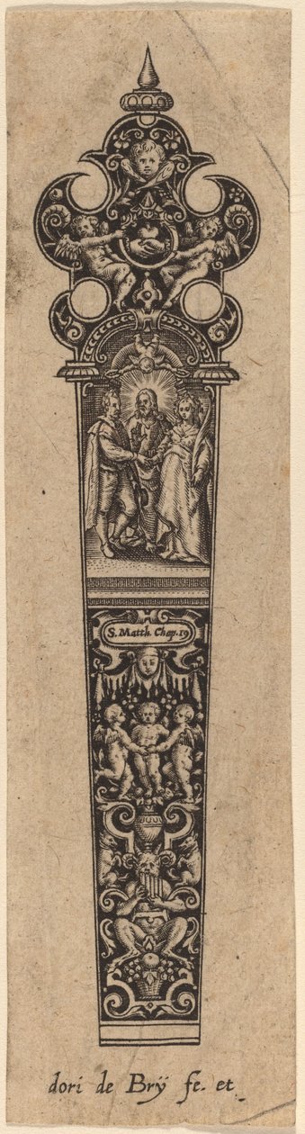 Prydnad för knivhandtag av Theodor de Bry