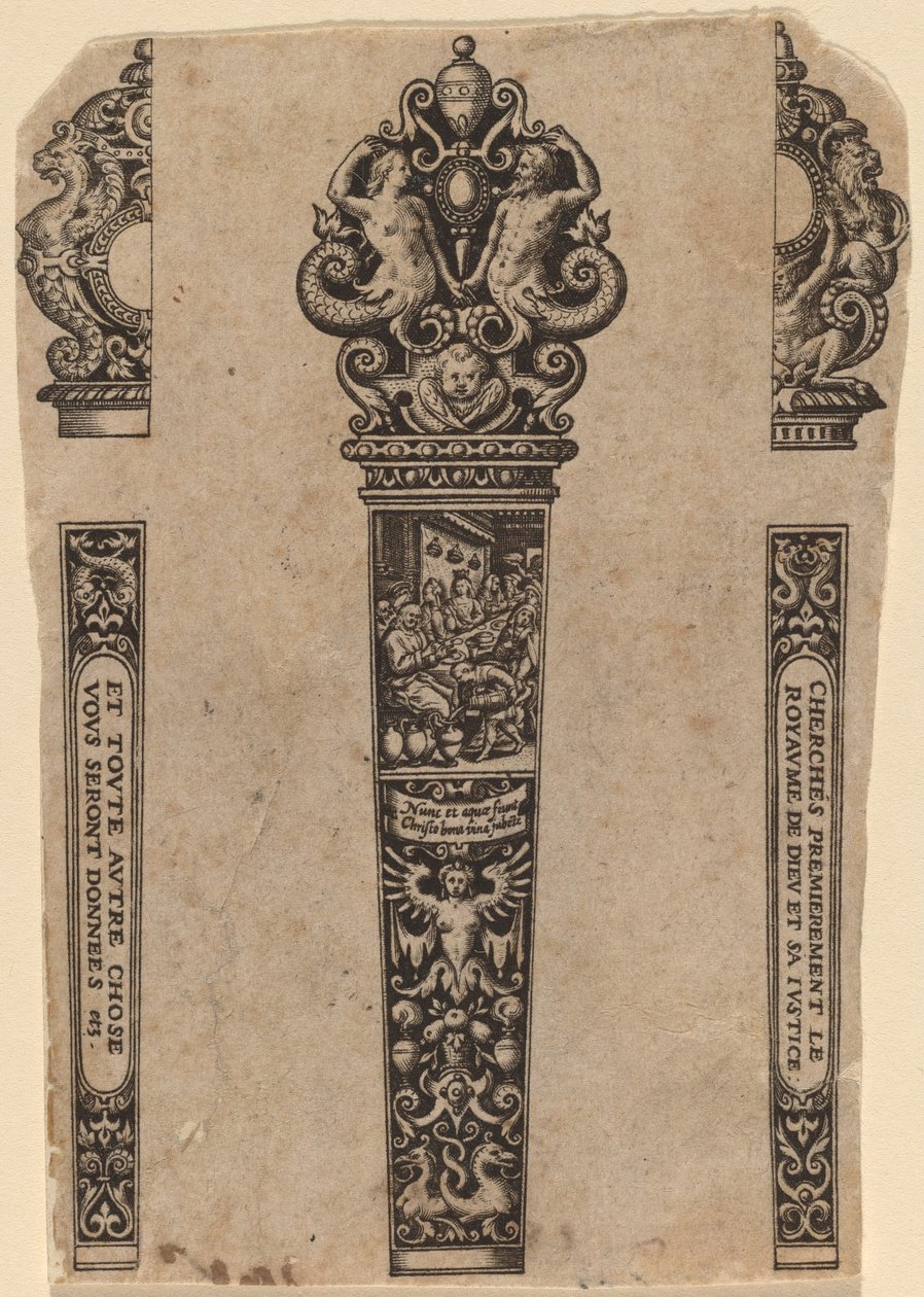 Prydnad för knivhandtag av Theodor de Bry