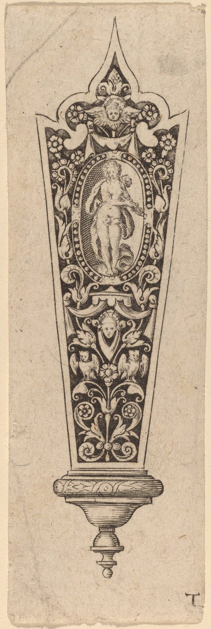 Prydnad för knivhandtag av Theodor de Bry