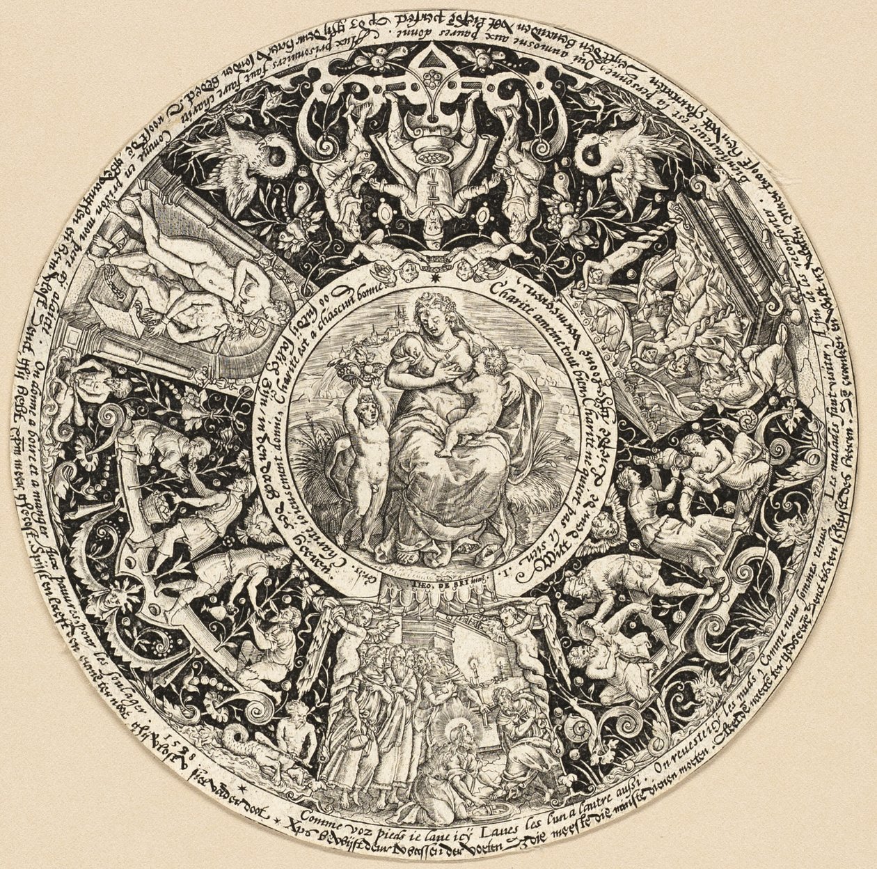 De sju välgörenhetsverken av Theodor de Bry
