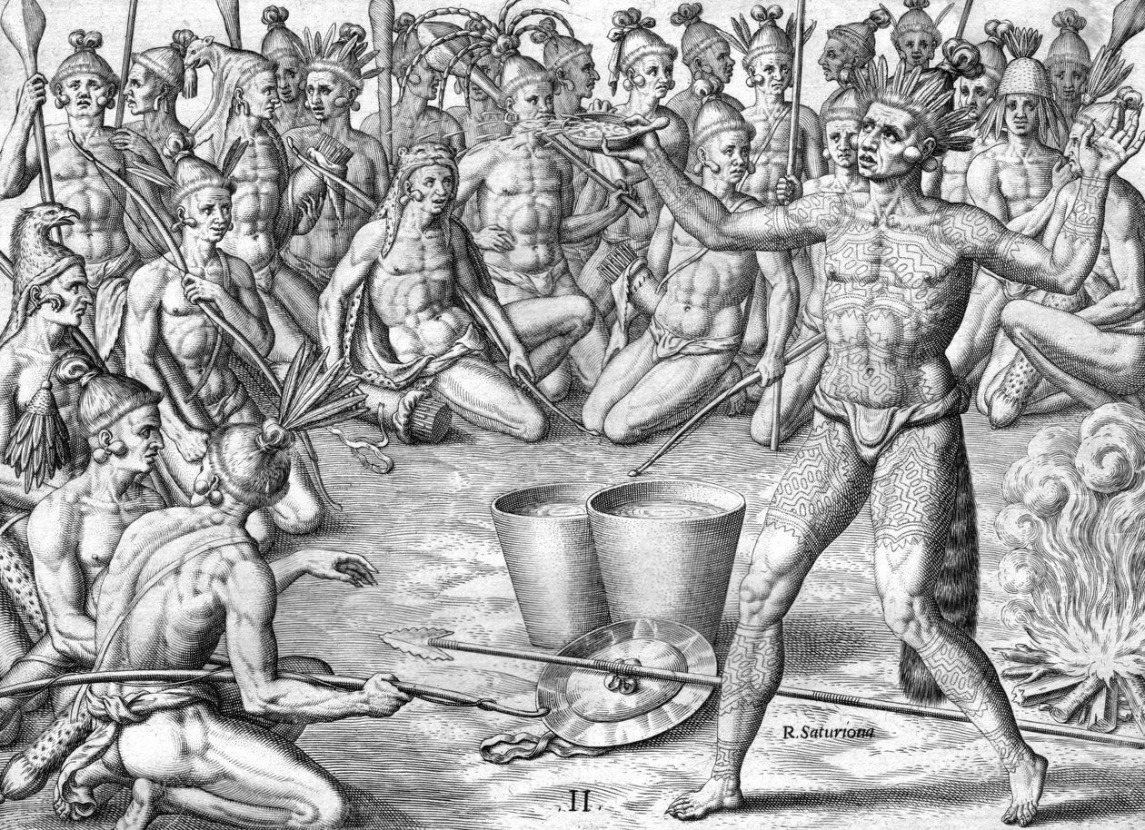 Timucua Indian Ceremoni av Theodor de Bry